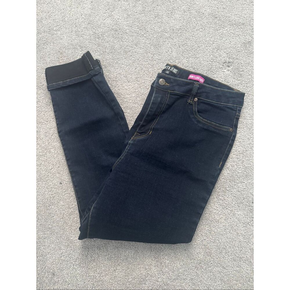 Faith Jeans Womens Dont Lose Faith Denim Skinny Jeans Rinse Wash Blue Size 14
